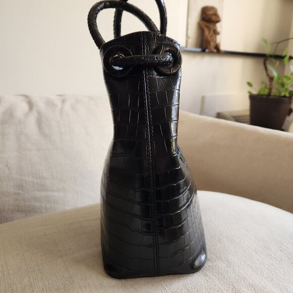 Elleme Paris “Vosges” Croc-Embossed Patent Leather Bucket Bag - EUC - Picture 7 of 15